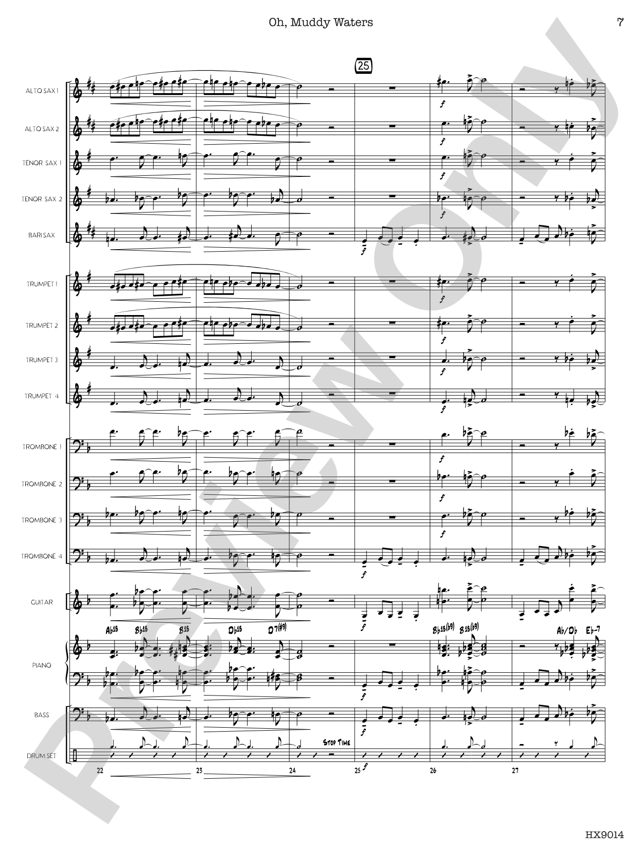 Oh, Muddy Waters: Jazz Ensemble Conductor Score & Parts
