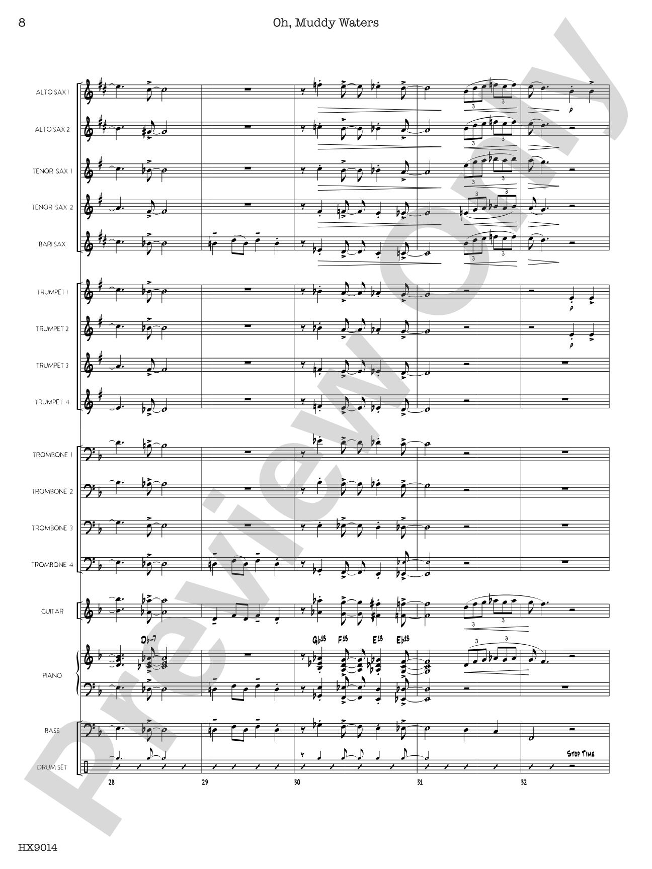 Oh, Muddy Waters: Jazz Ensemble Conductor Score & Parts