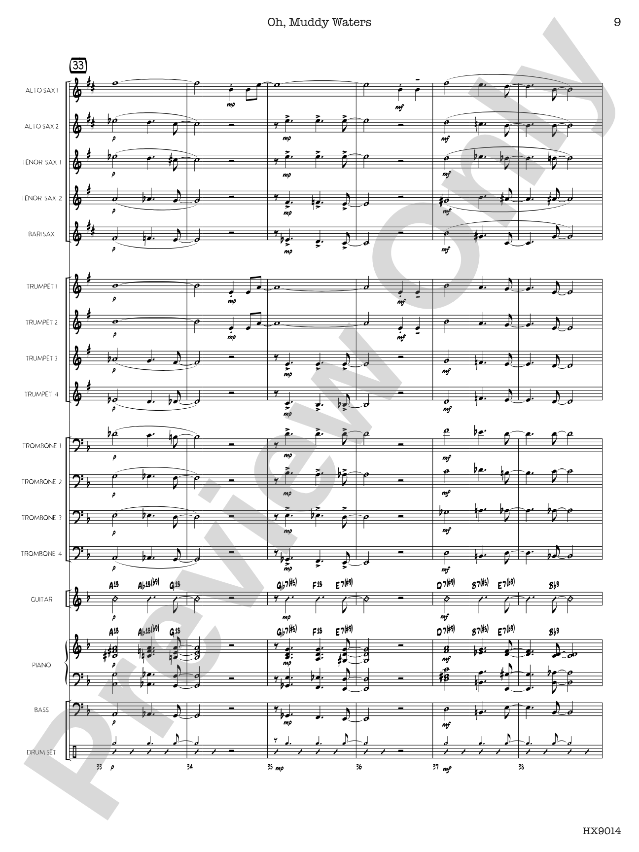 Oh, Muddy Waters: Jazz Ensemble Conductor Score & Parts