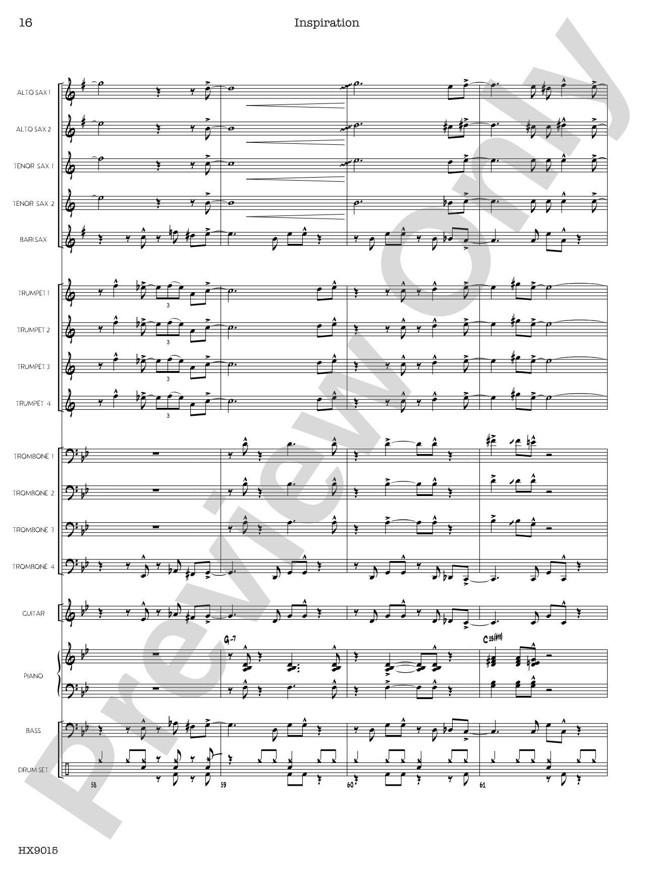 Inspiration: Jazz Ensemble Conductor Score & Parts