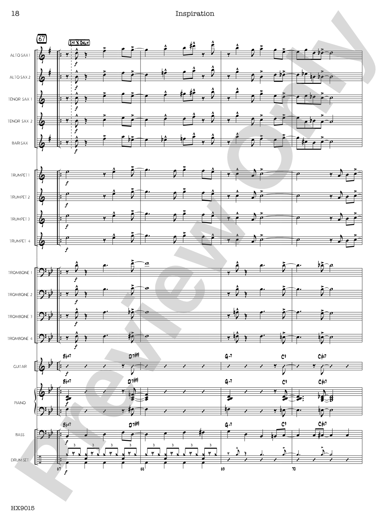 Inspiration: Jazz Ensemble Conductor Score & Parts