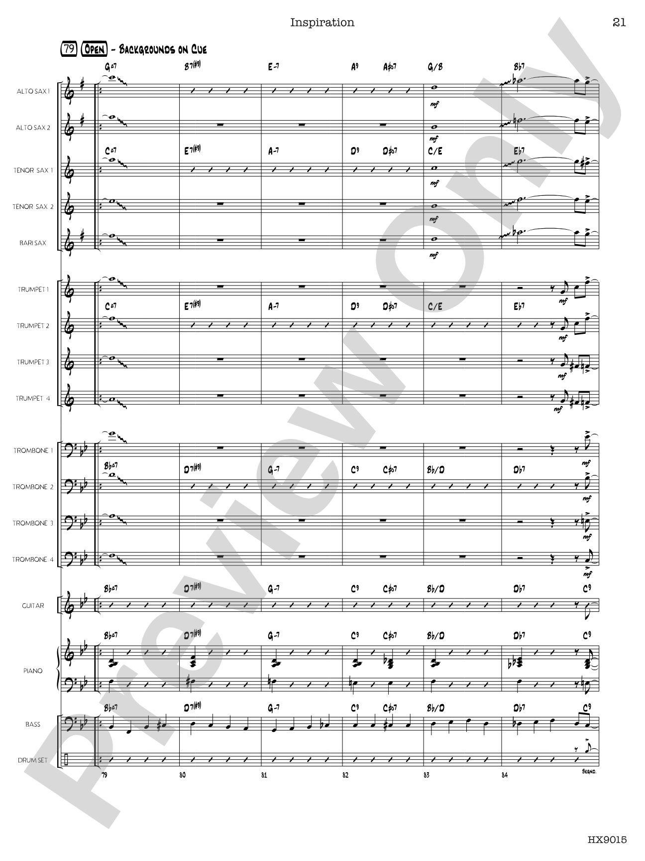 Inspiration: Jazz Ensemble Conductor Score & Parts
