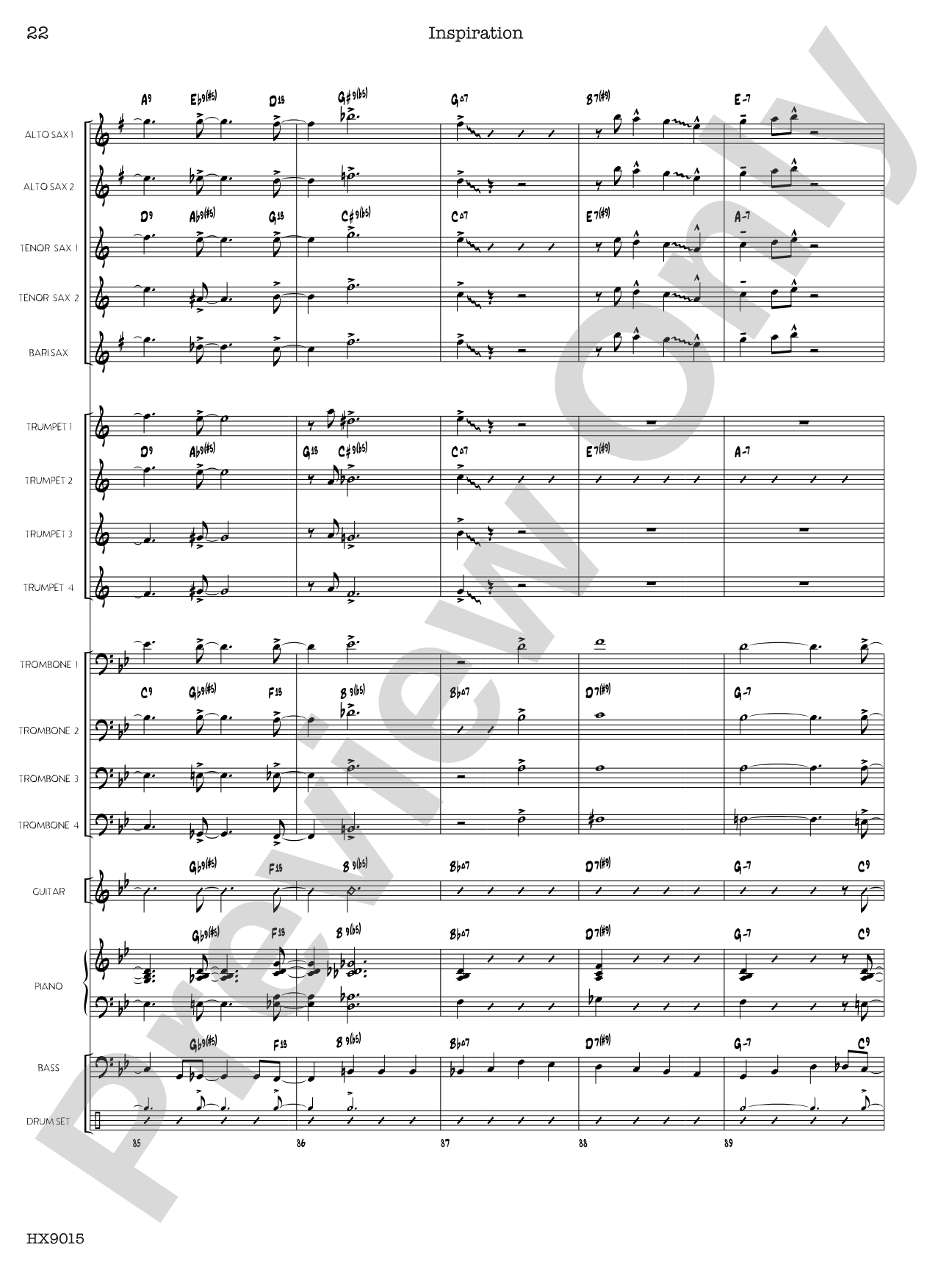 Inspiration: Jazz Ensemble Conductor Score & Parts