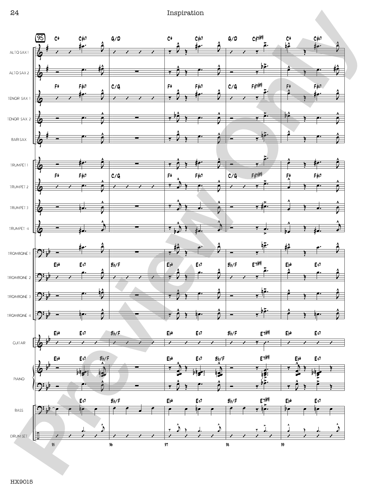 Inspiration: Jazz Ensemble Conductor Score & Parts