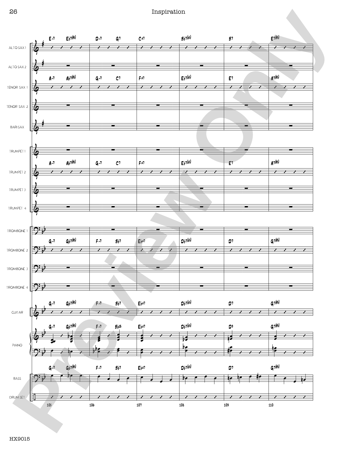 Inspiration: Jazz Ensemble Conductor Score & Parts