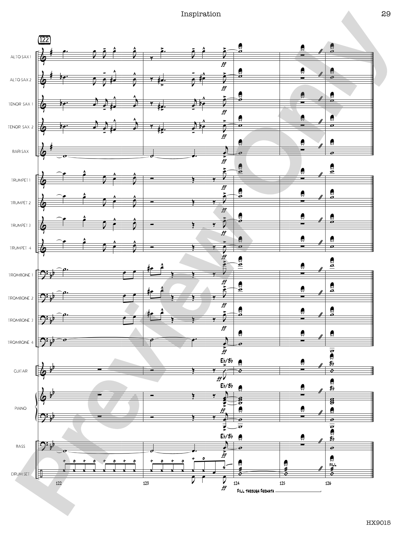 Inspiration: Jazz Ensemble Conductor Score & Parts