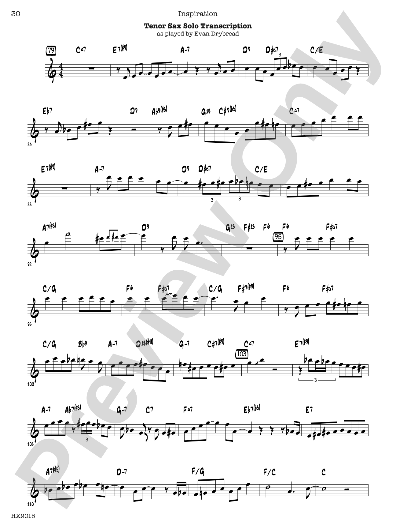 Inspiration: Jazz Ensemble Conductor Score & Parts
