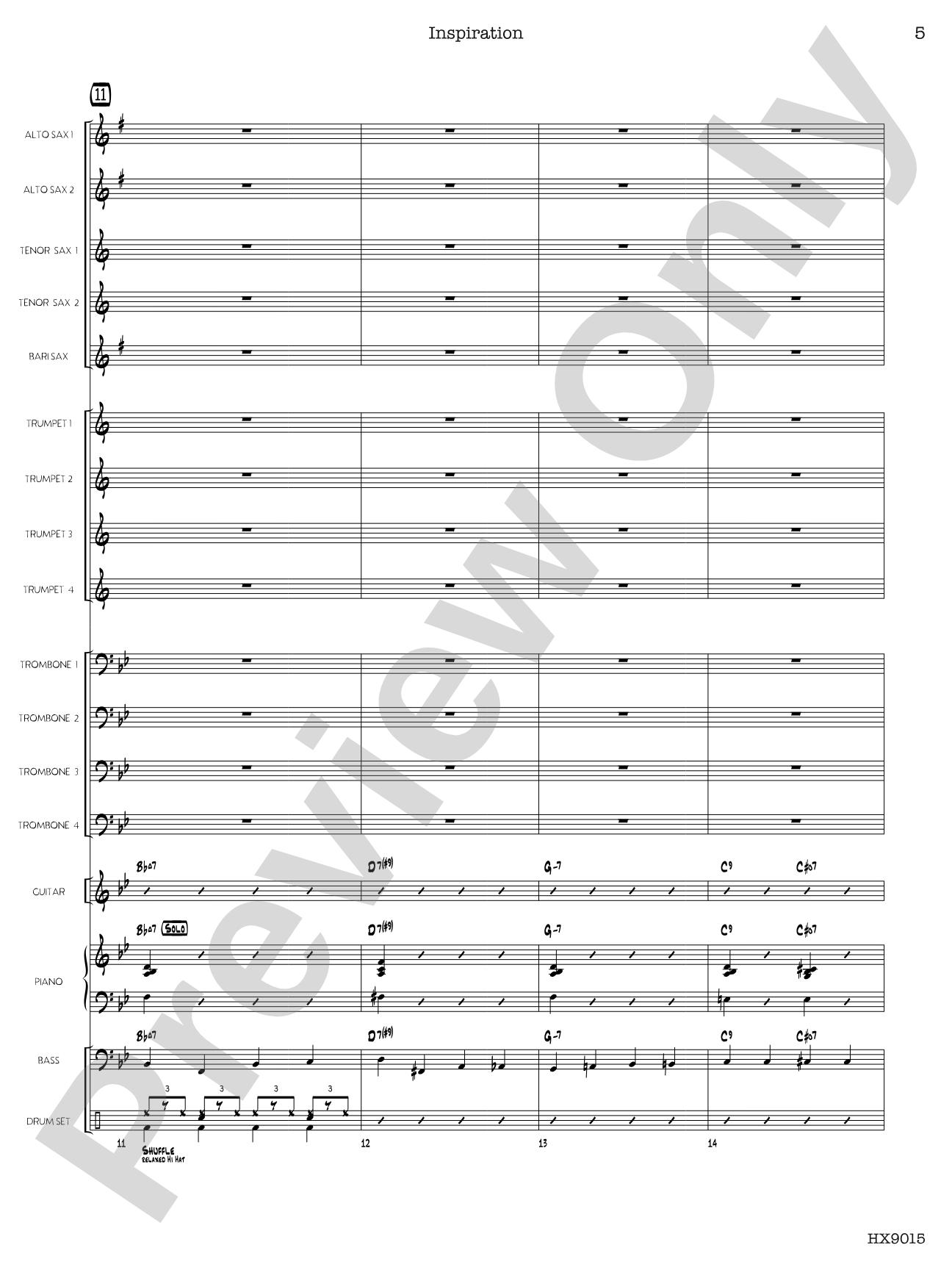 Inspiration: Jazz Ensemble Conductor Score & Parts