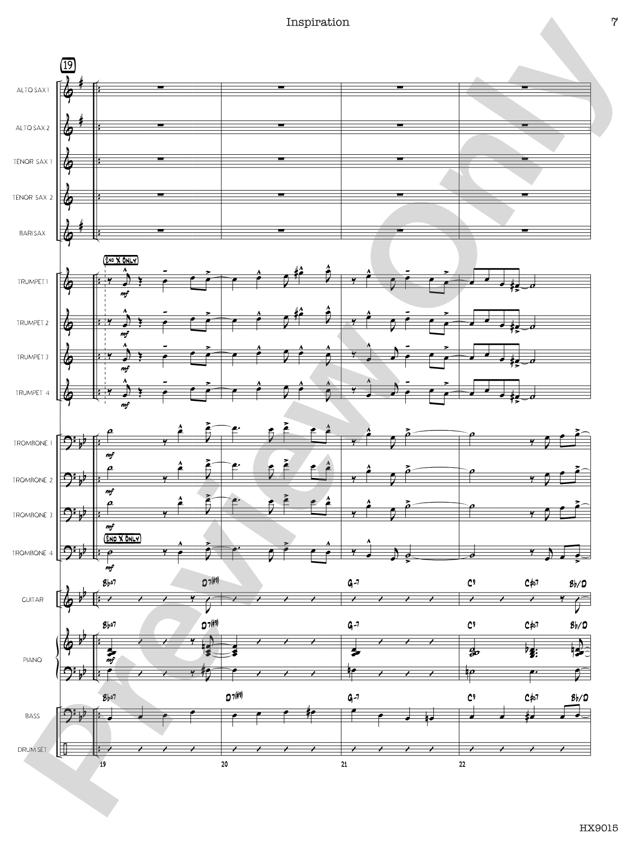 Inspiration: Jazz Ensemble Conductor Score & Parts