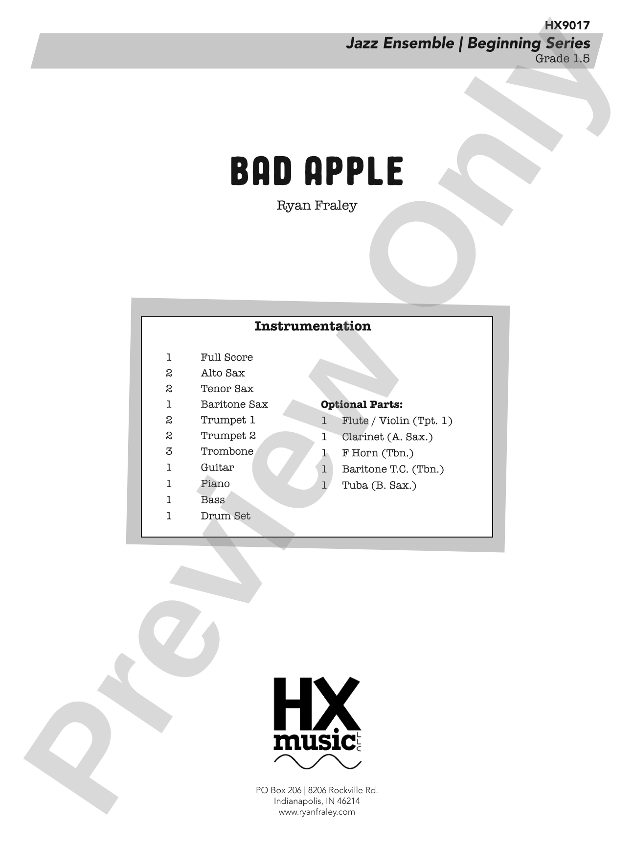 Bad Apple: Jazz Ensemble Conductor Score & Parts