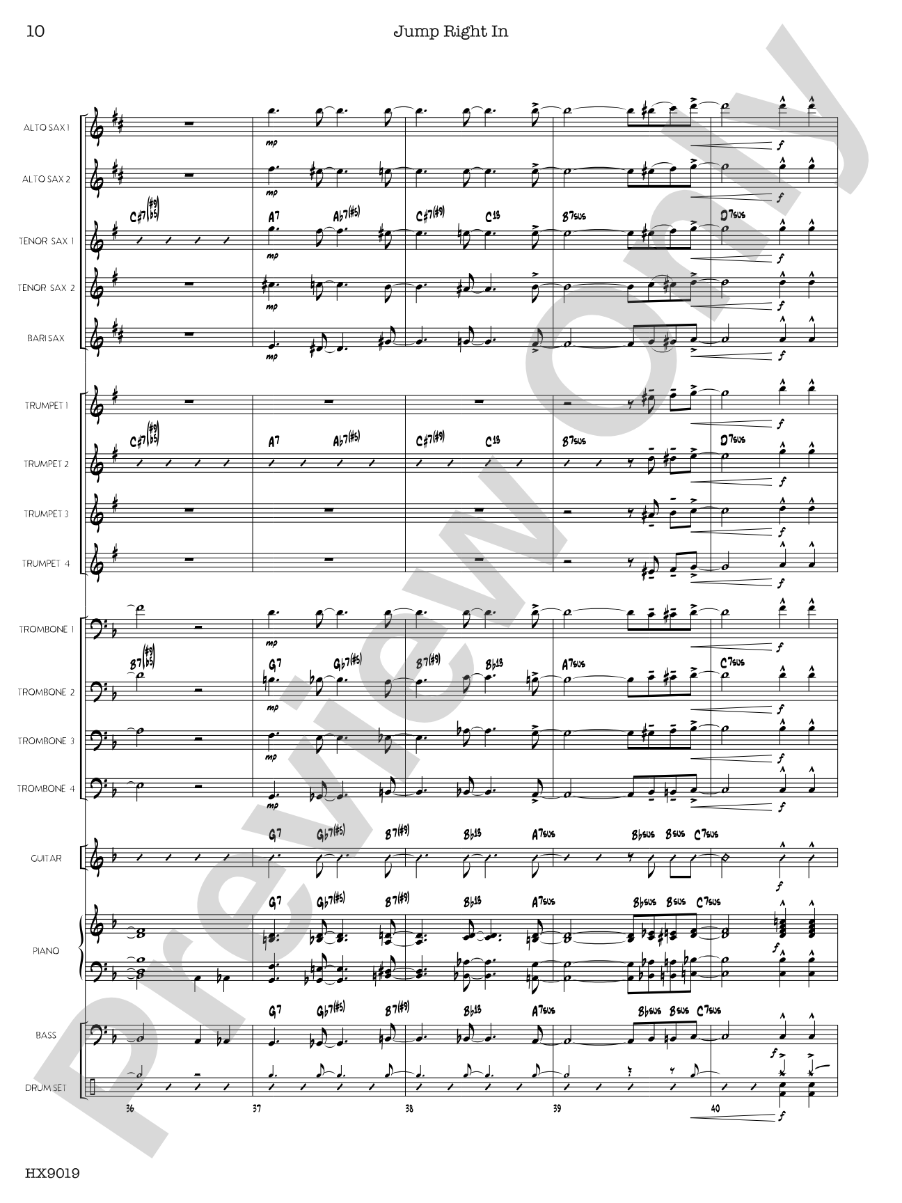 Jump Right In: Jazz Ensemble Conductor Score & Parts