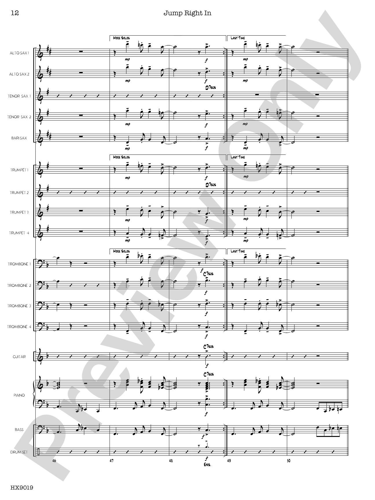 Jump Right In: Jazz Ensemble Conductor Score & Parts