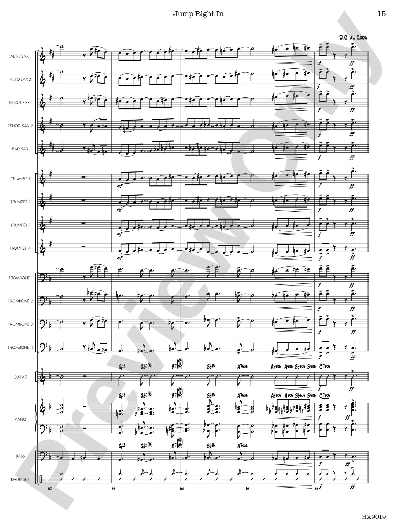Jump Right In: Jazz Ensemble Conductor Score & Parts