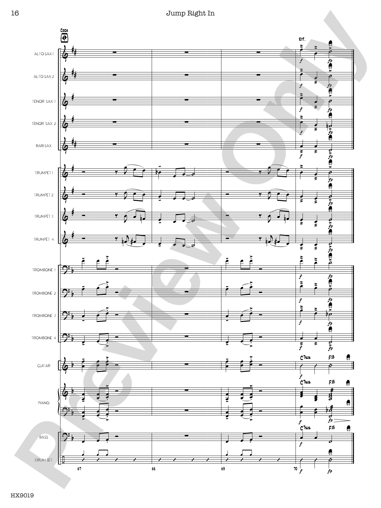 Jump Right In: Jazz Ensemble Conductor Score & Parts