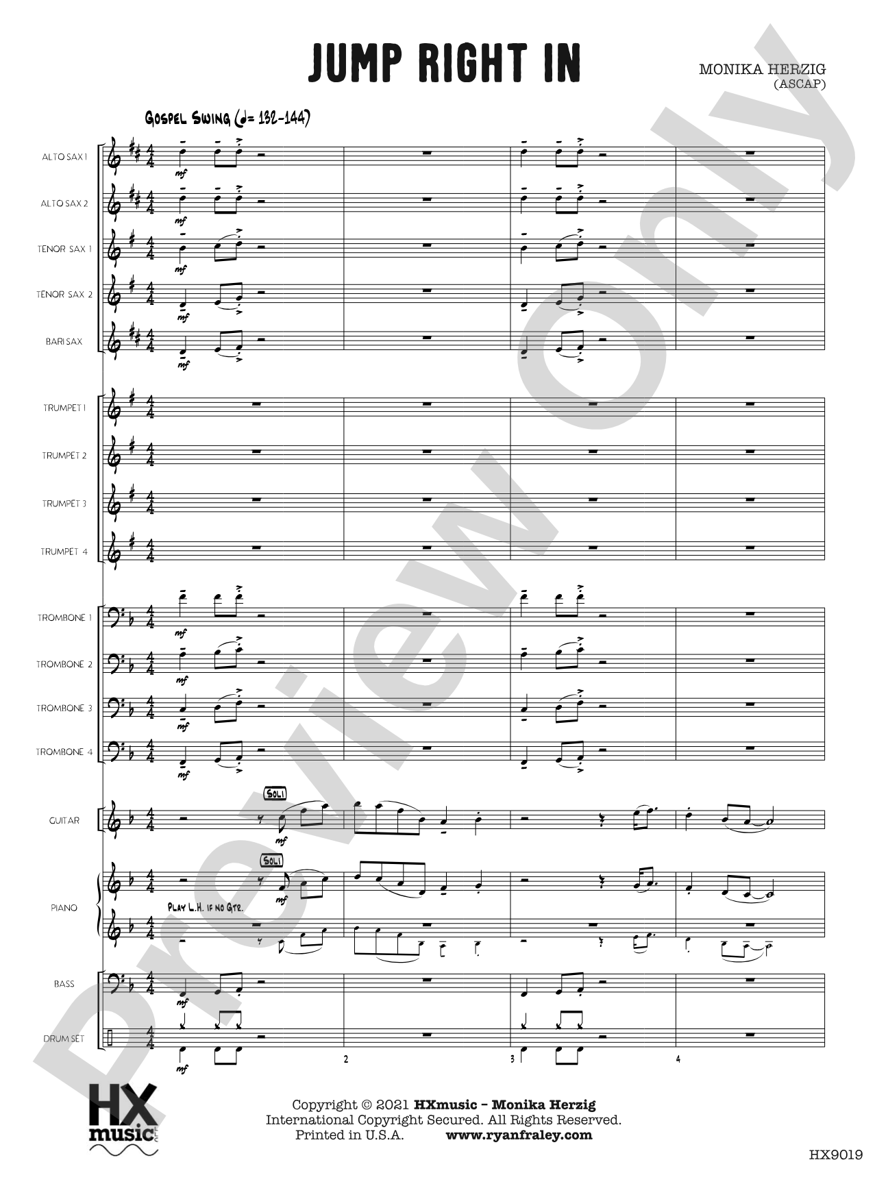 Jump Right In: Jazz Ensemble Conductor Score & Parts