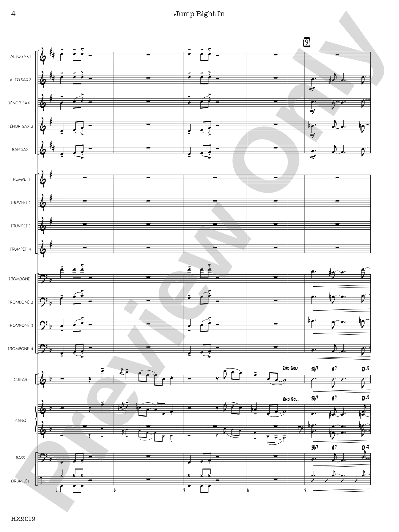 Jump Right In: Jazz Ensemble Conductor Score & Parts