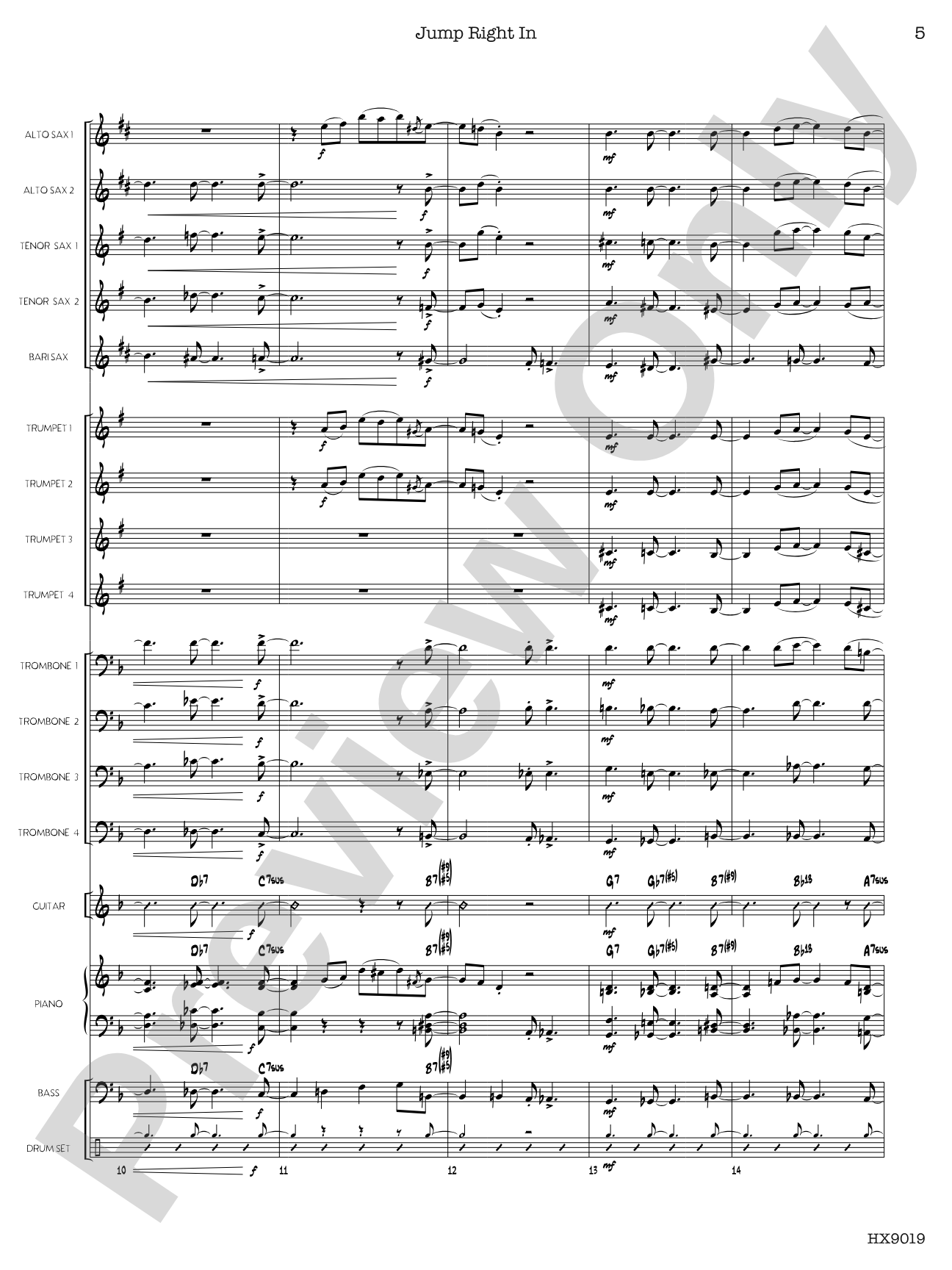 Jump Right In: Jazz Ensemble Conductor Score & Parts