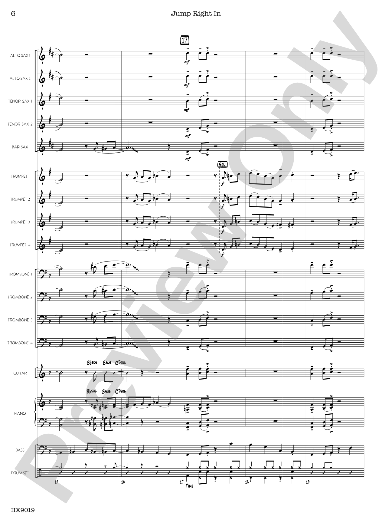Jump Right In: Jazz Ensemble Conductor Score & Parts