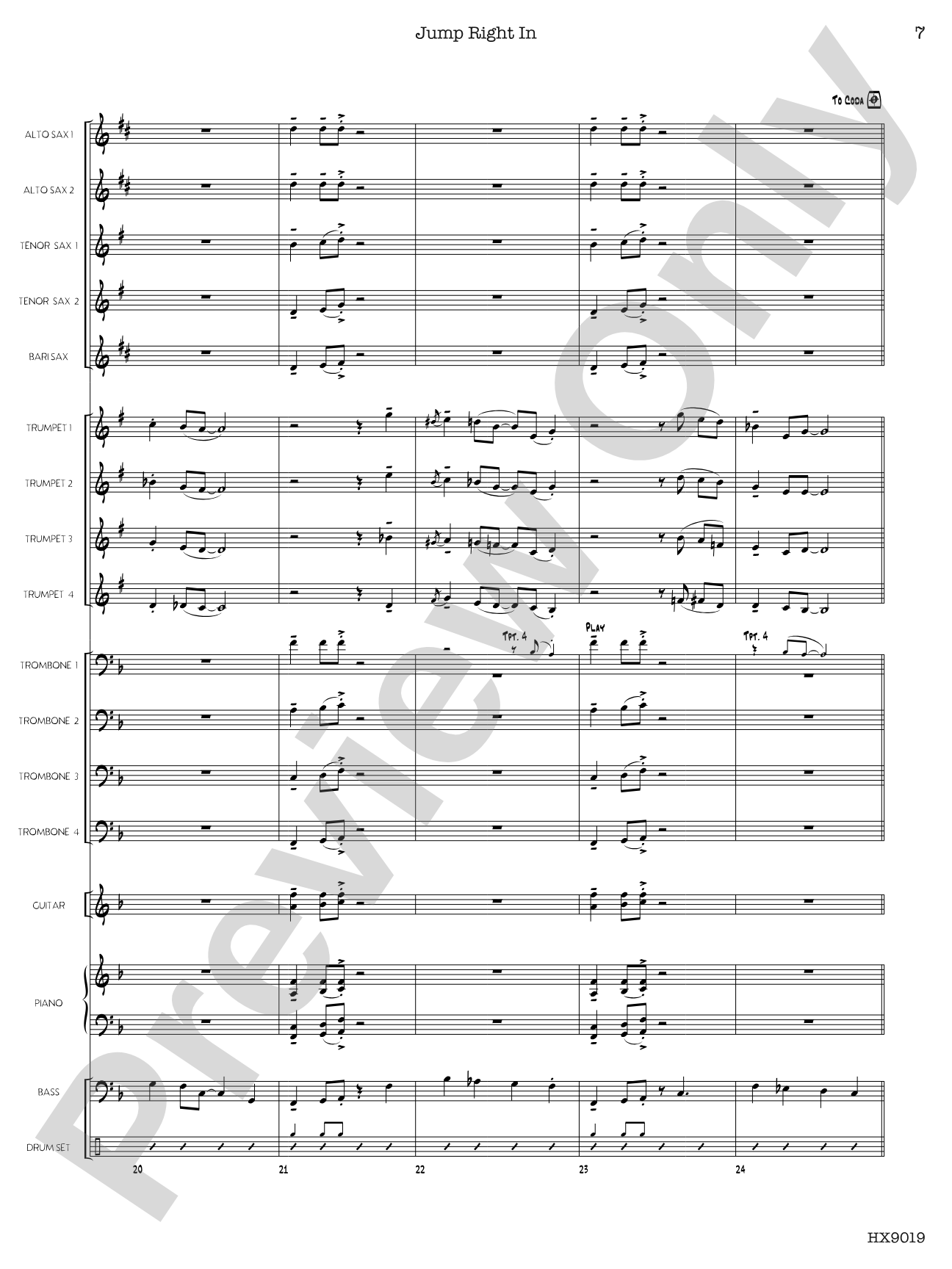 Jump Right In: Jazz Ensemble Conductor Score & Parts