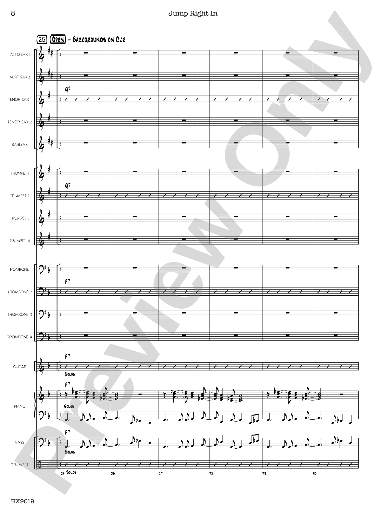 Jump Right In: Jazz Ensemble Conductor Score & Parts