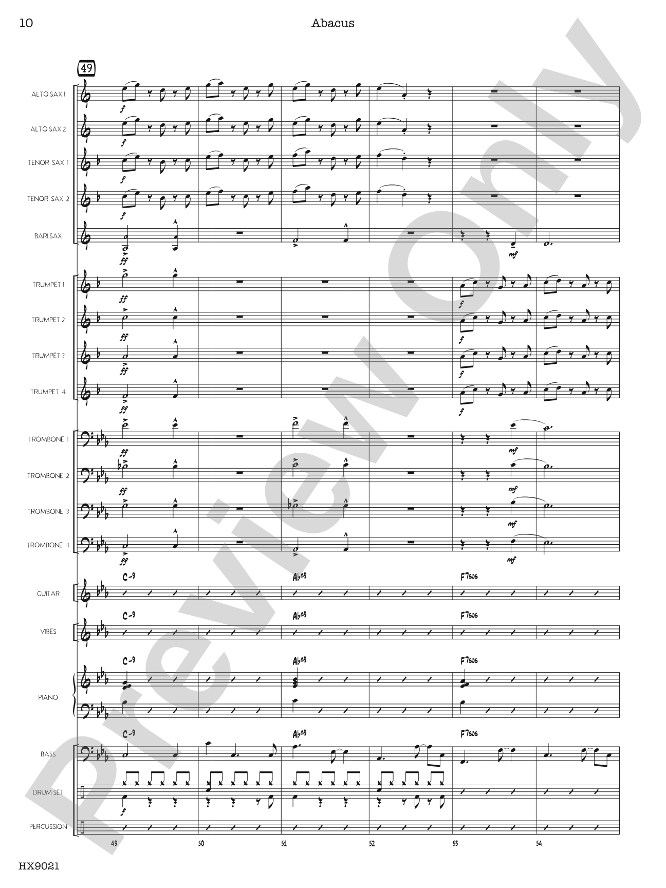 Abacus: Jazz Ensemble Conductor Score & Parts