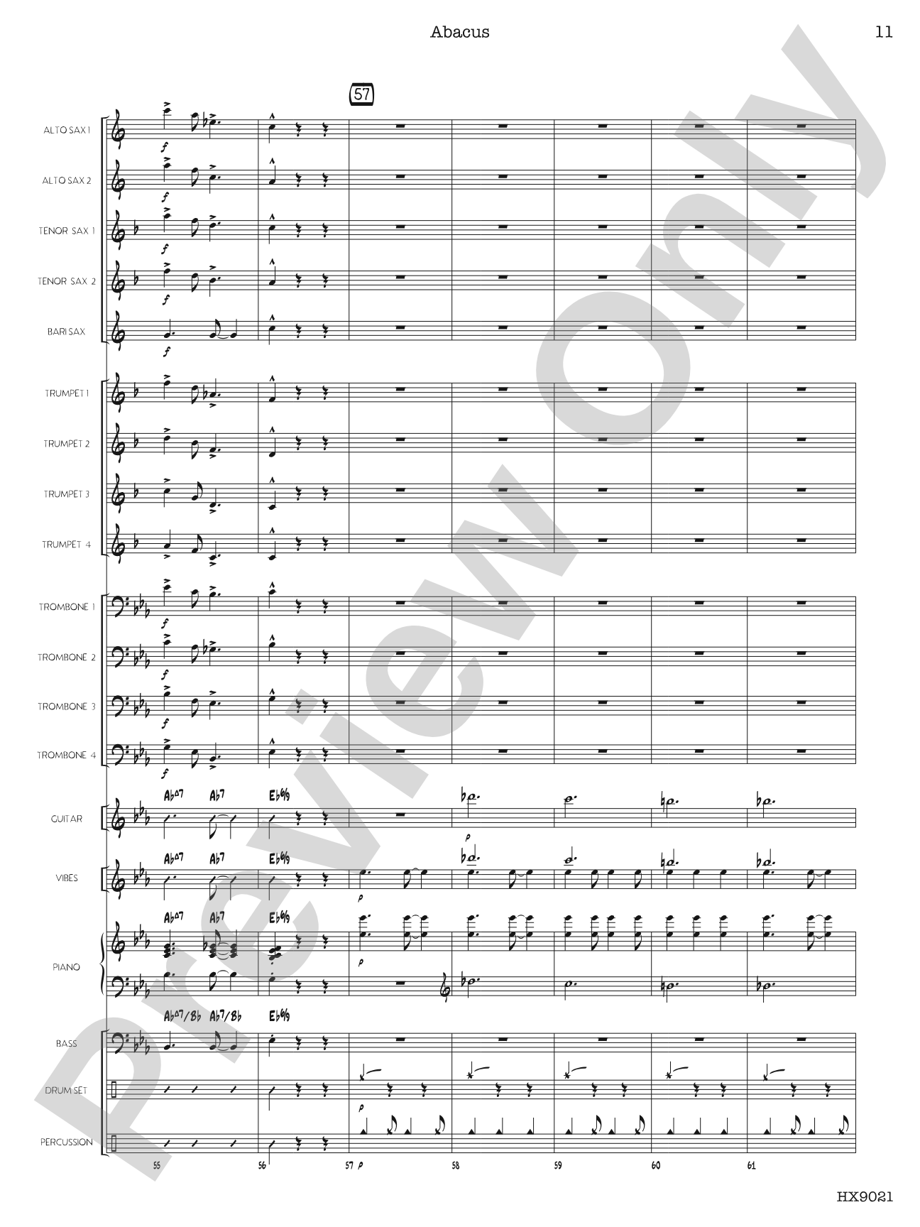 Abacus: Jazz Ensemble Conductor Score & Parts