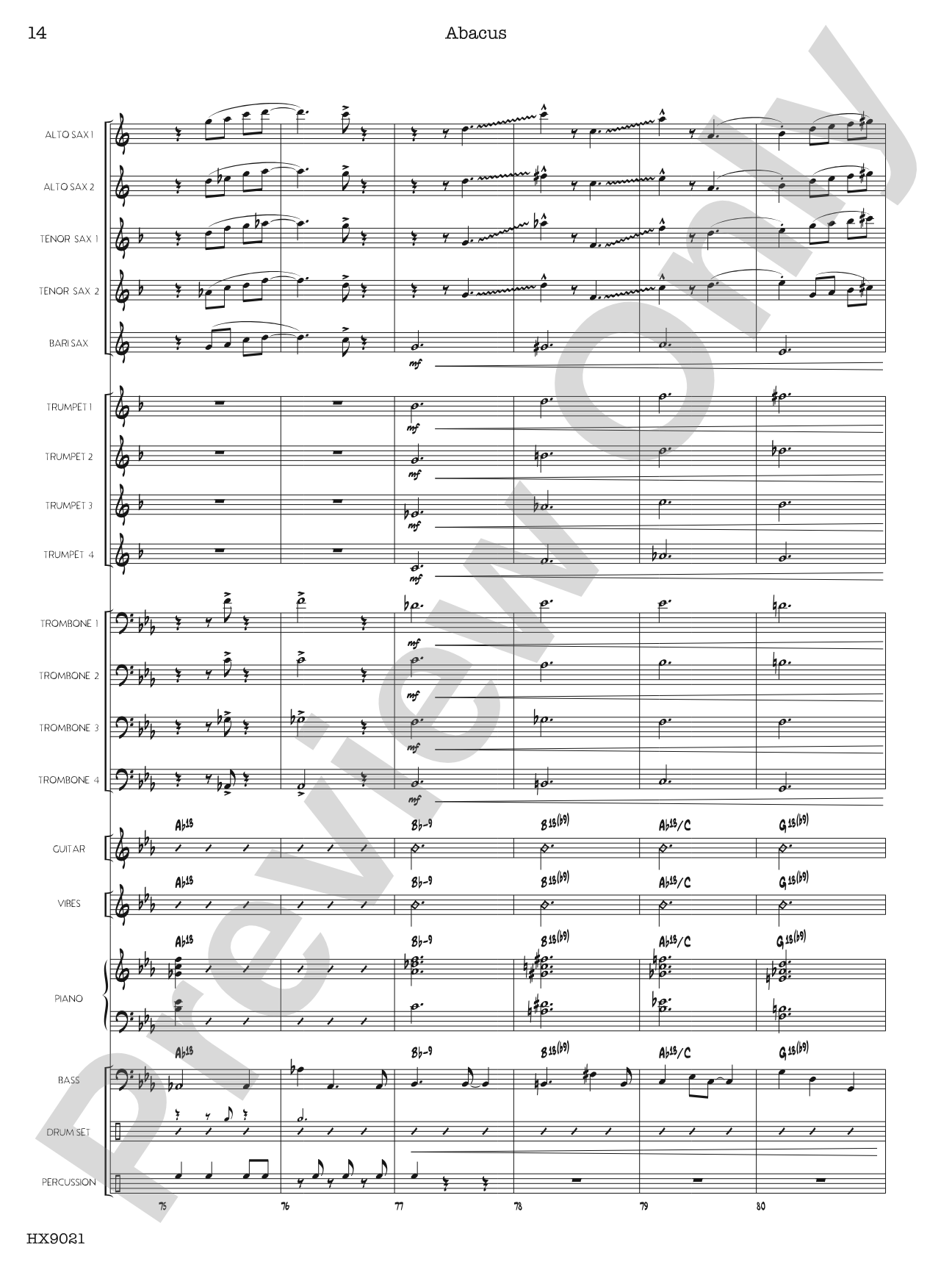 Abacus: Jazz Ensemble Conductor Score & Parts