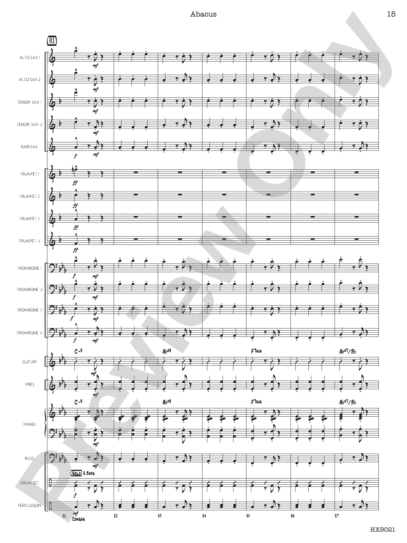 Abacus: Jazz Ensemble Conductor Score & Parts