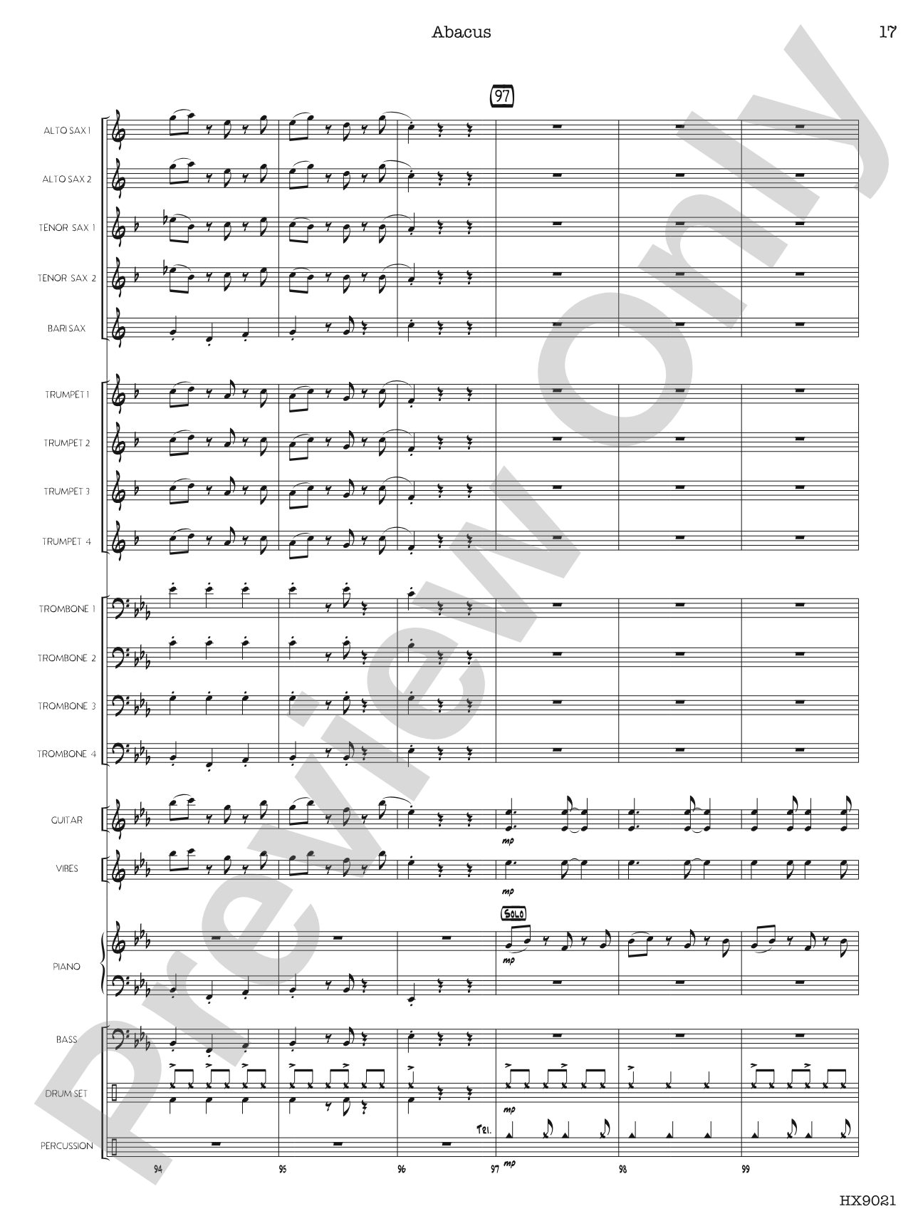 Abacus: Jazz Ensemble Conductor Score & Parts