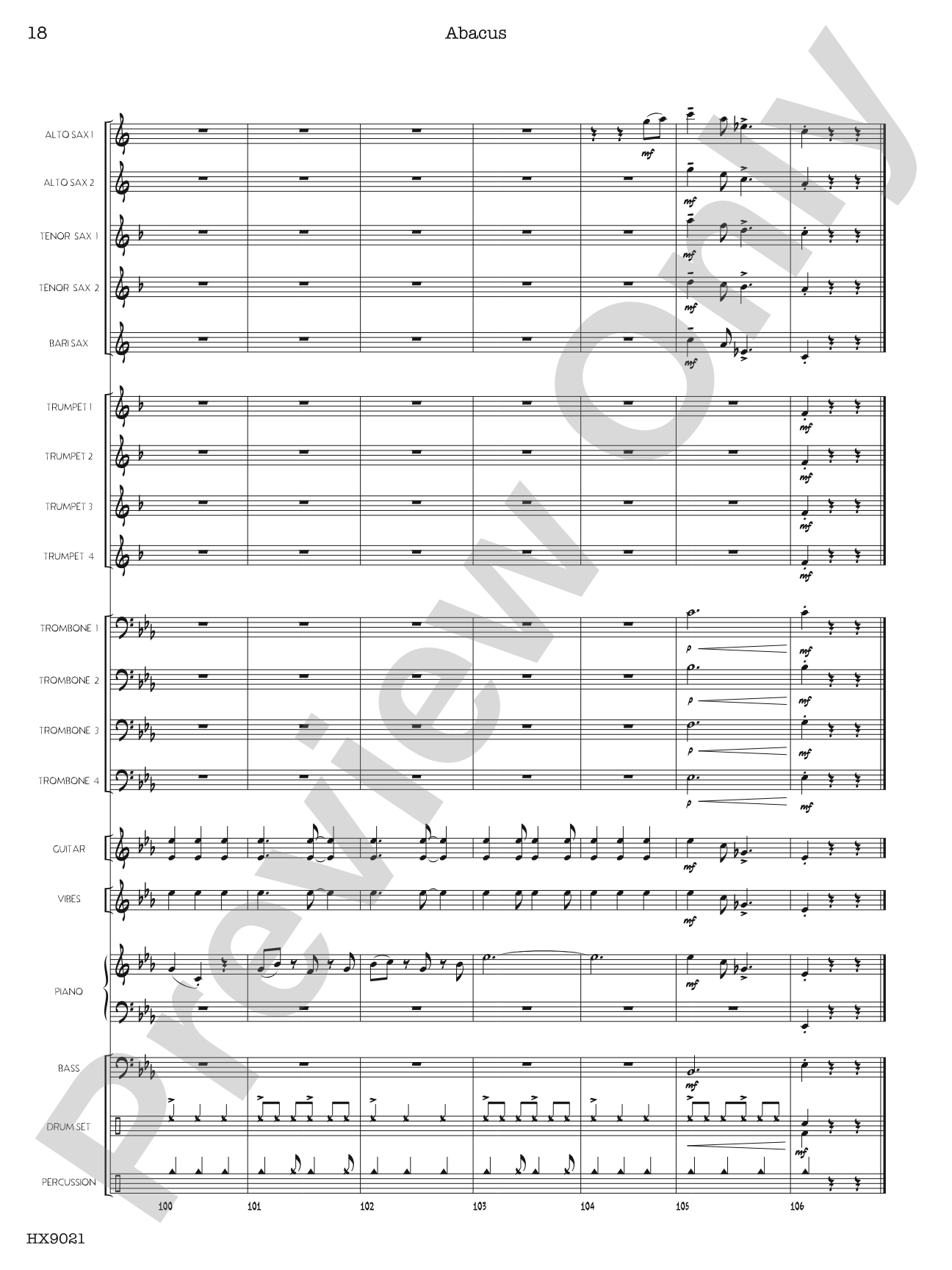 Abacus: Jazz Ensemble Conductor Score & Parts