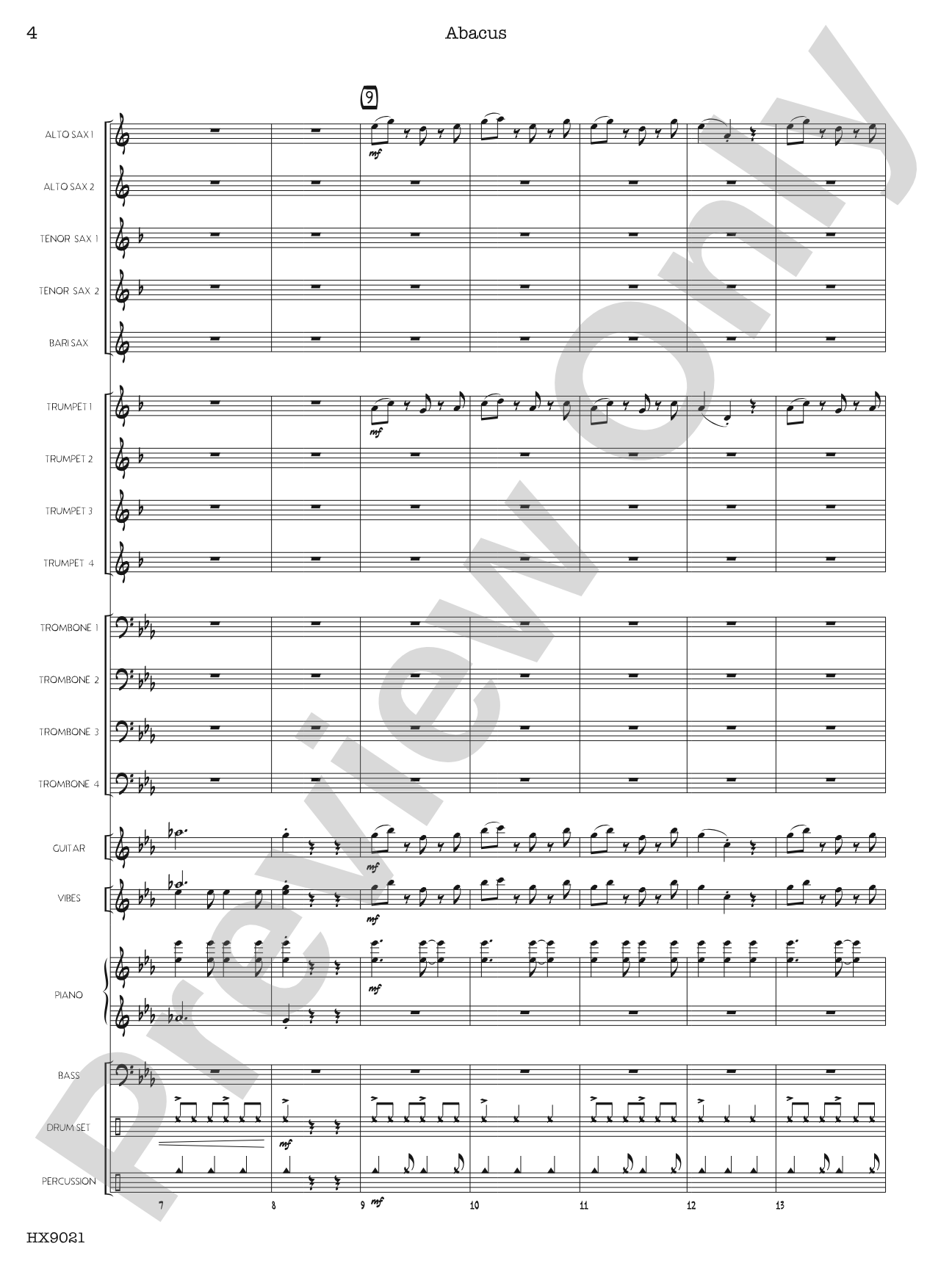 Abacus: Jazz Ensemble Conductor Score & Parts