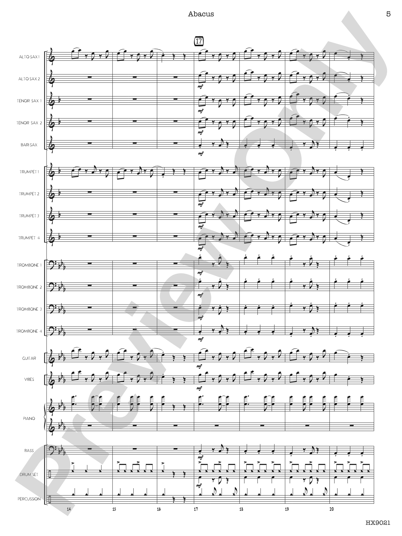 Abacus: Jazz Ensemble Conductor Score & Parts