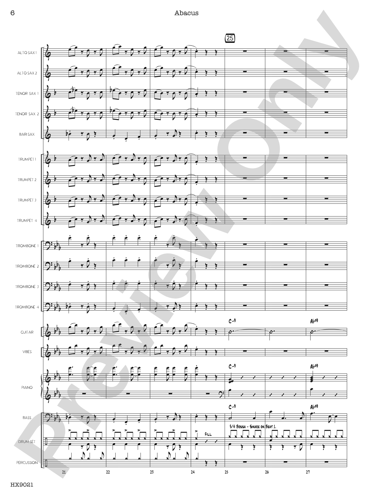 Abacus: Jazz Ensemble Conductor Score & Parts