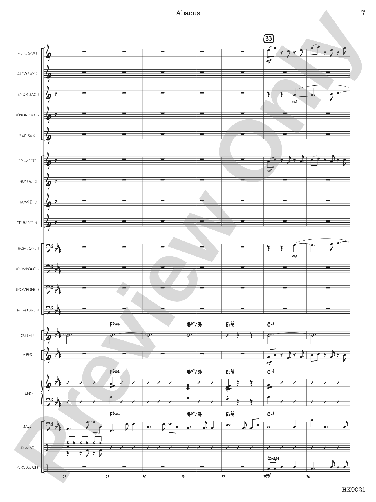 Abacus: Jazz Ensemble Conductor Score & Parts
