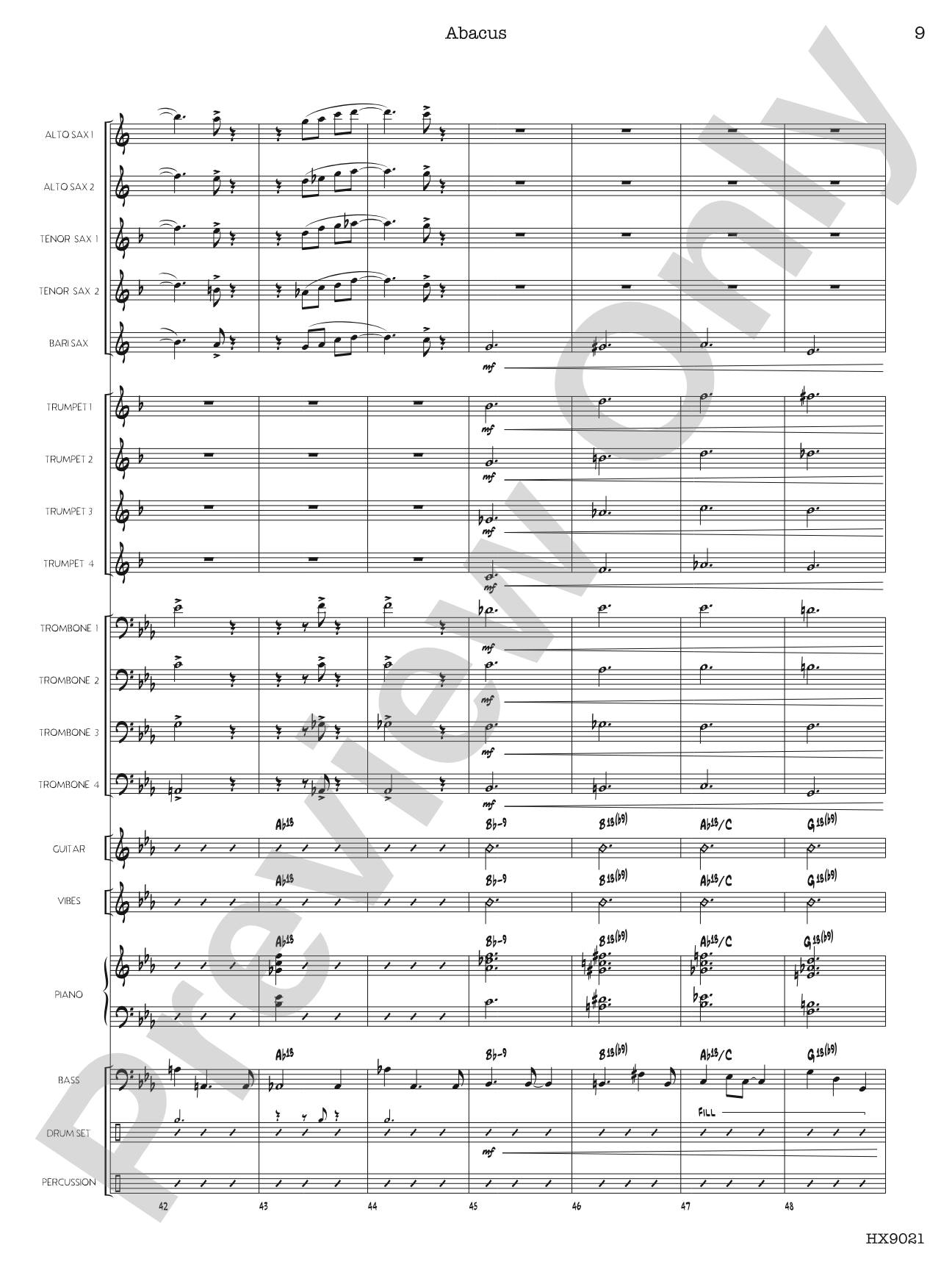 Abacus: Jazz Ensemble Conductor Score & Parts