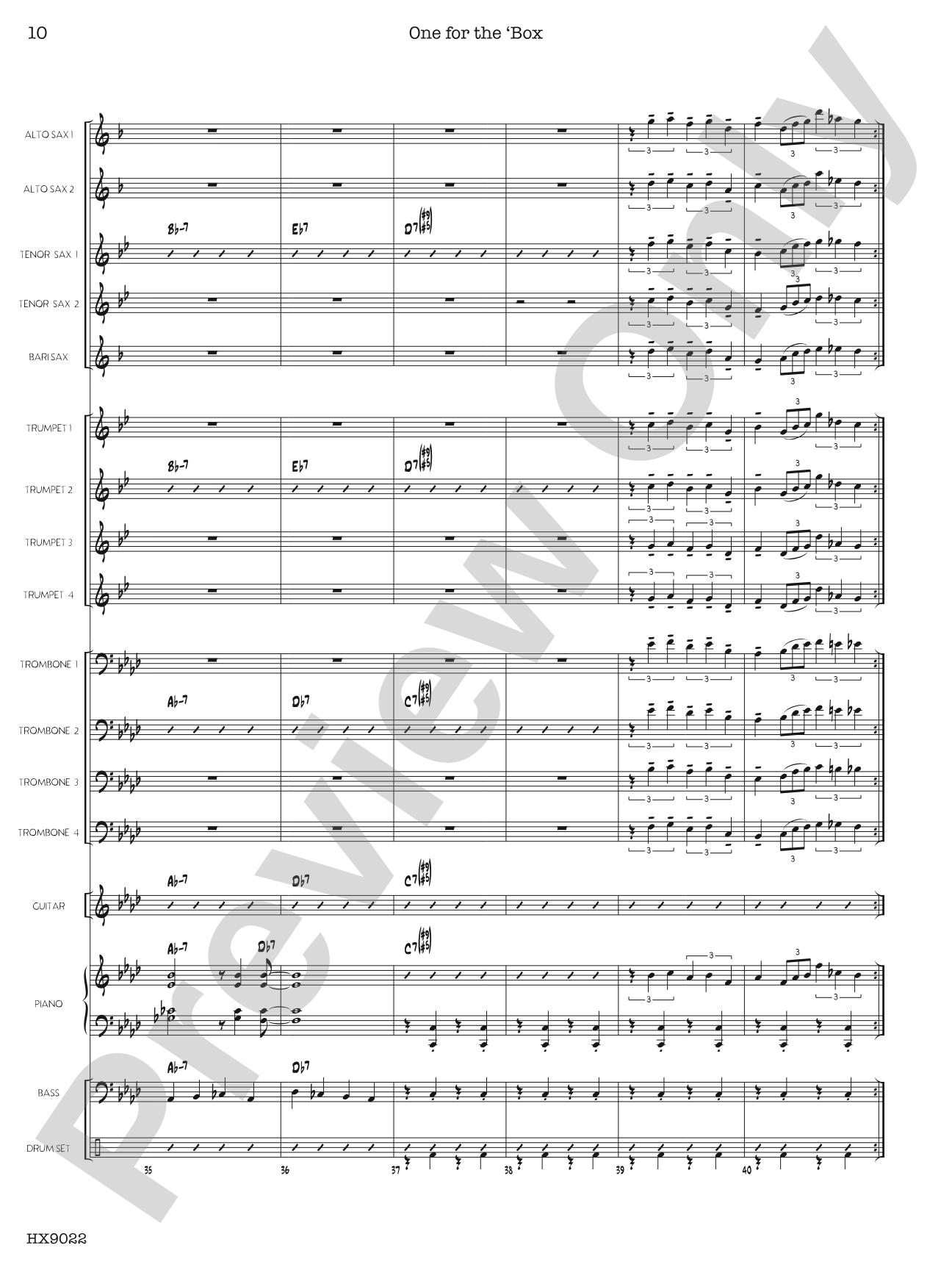 One for the 'Box: Jazz Ensemble Conductor Score & Parts