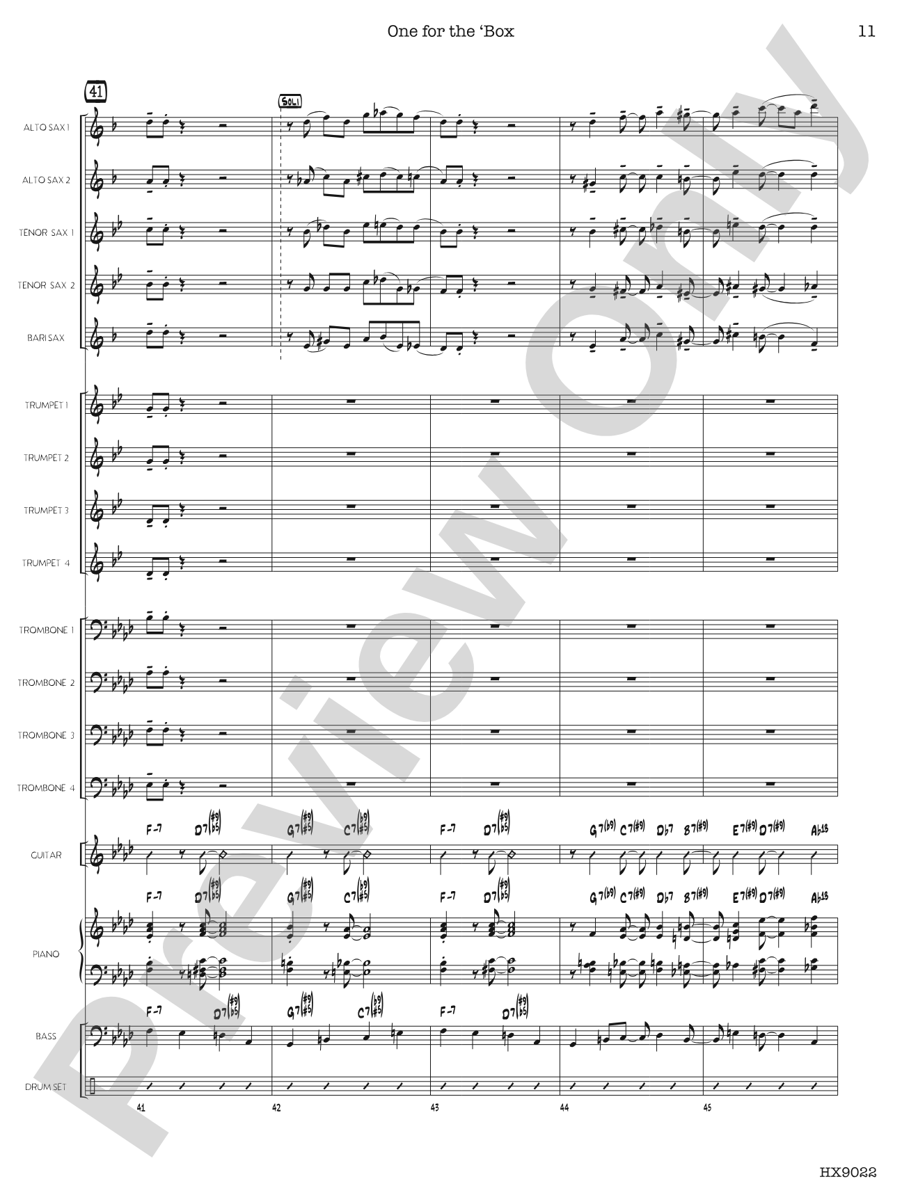 One for the 'Box: Jazz Ensemble Conductor Score & Parts
