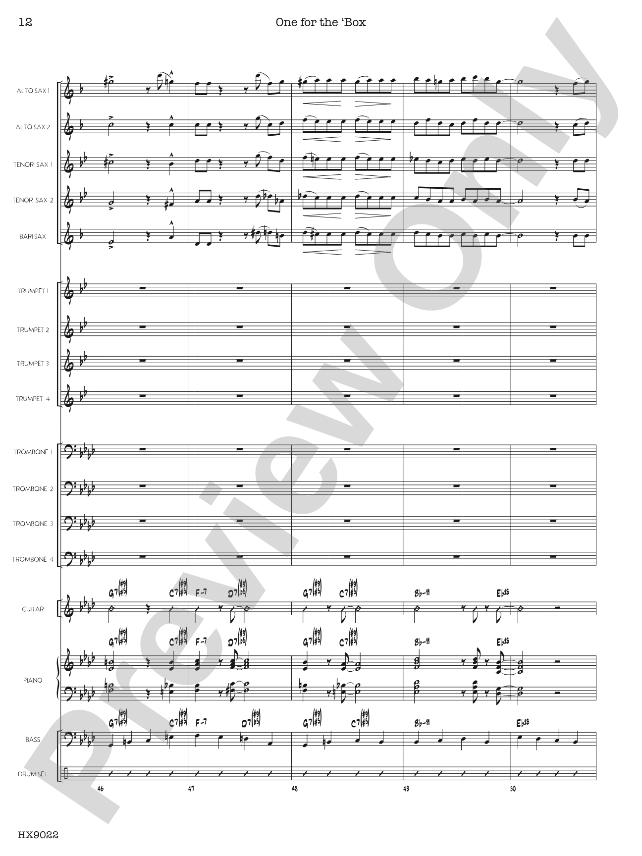 One for the 'Box: Jazz Ensemble Conductor Score & Parts