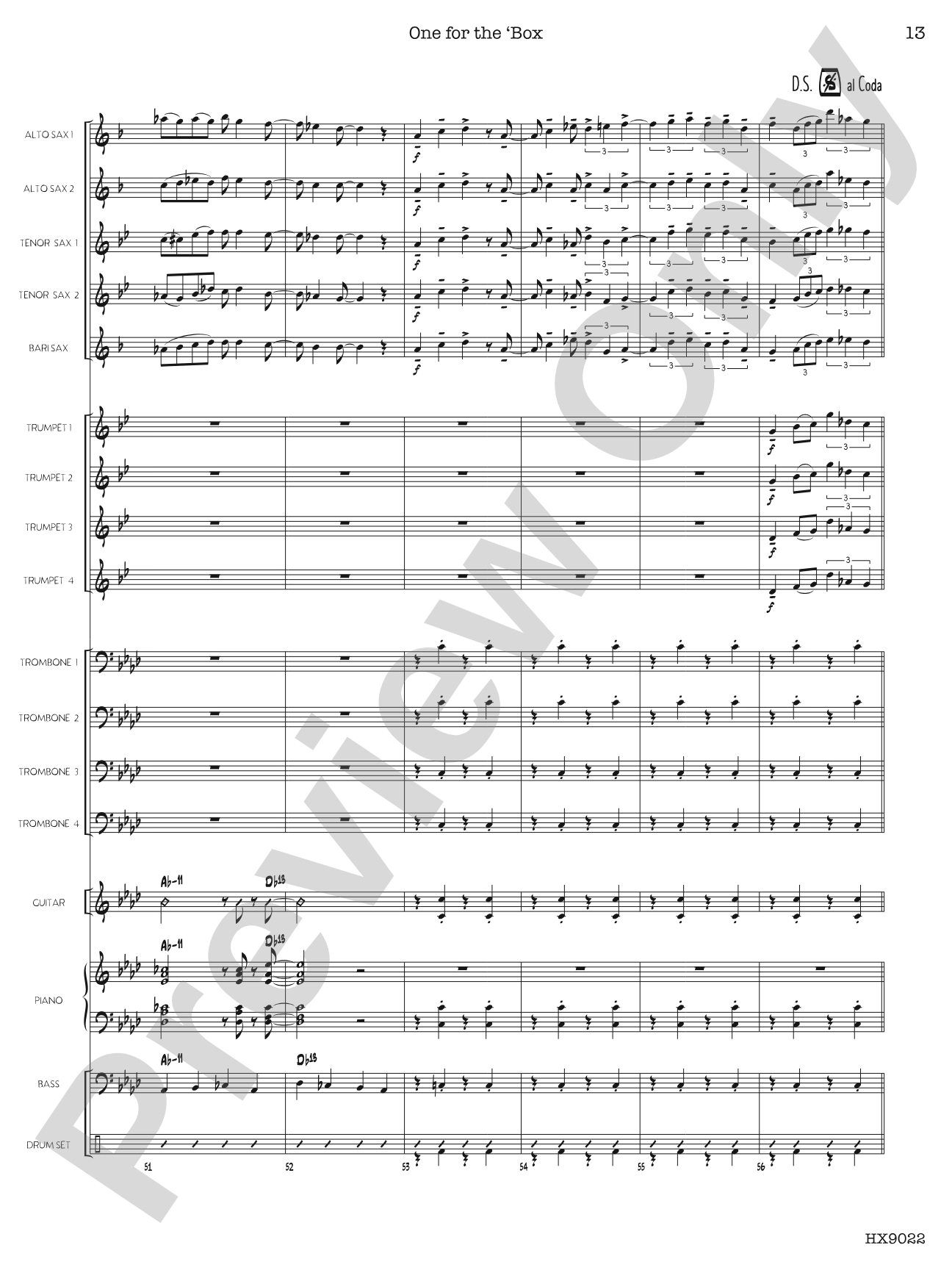 One for the 'Box: Jazz Ensemble Conductor Score & Parts
