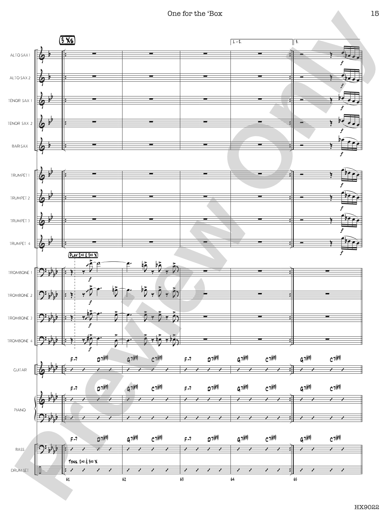 One for the 'Box: Jazz Ensemble Conductor Score & Parts
