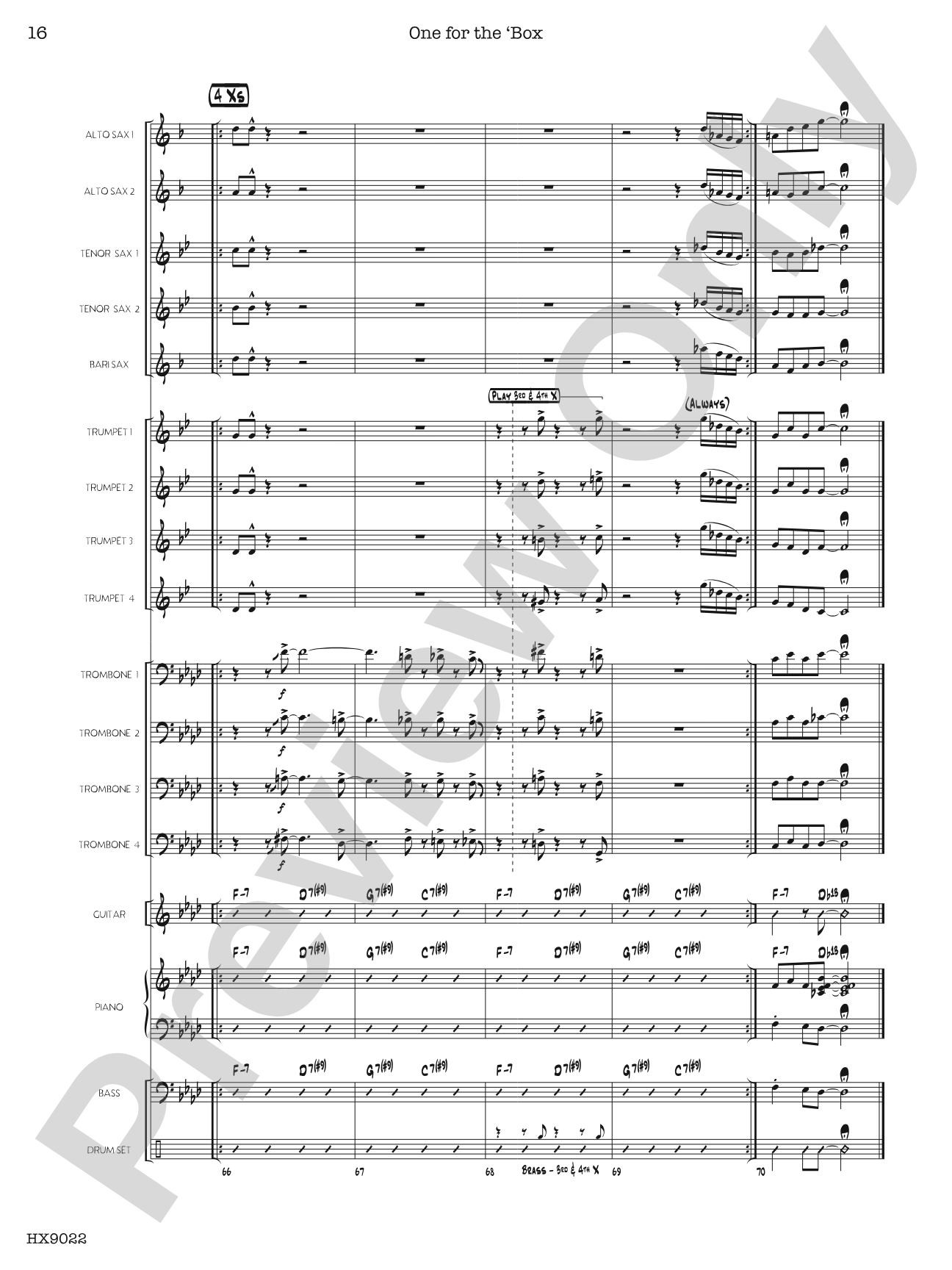 One for the 'Box: Jazz Ensemble Conductor Score & Parts