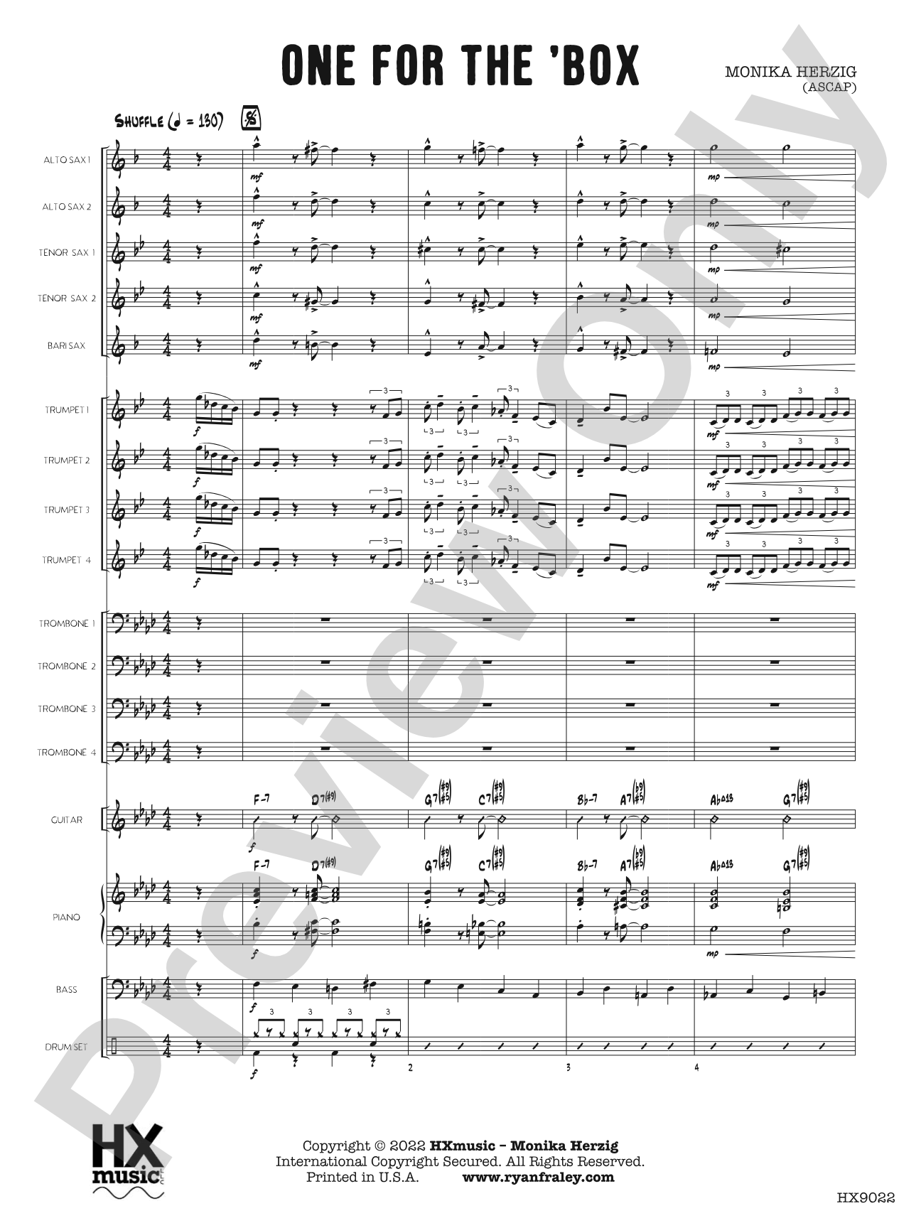 One for the 'Box: Jazz Ensemble Conductor Score & Parts