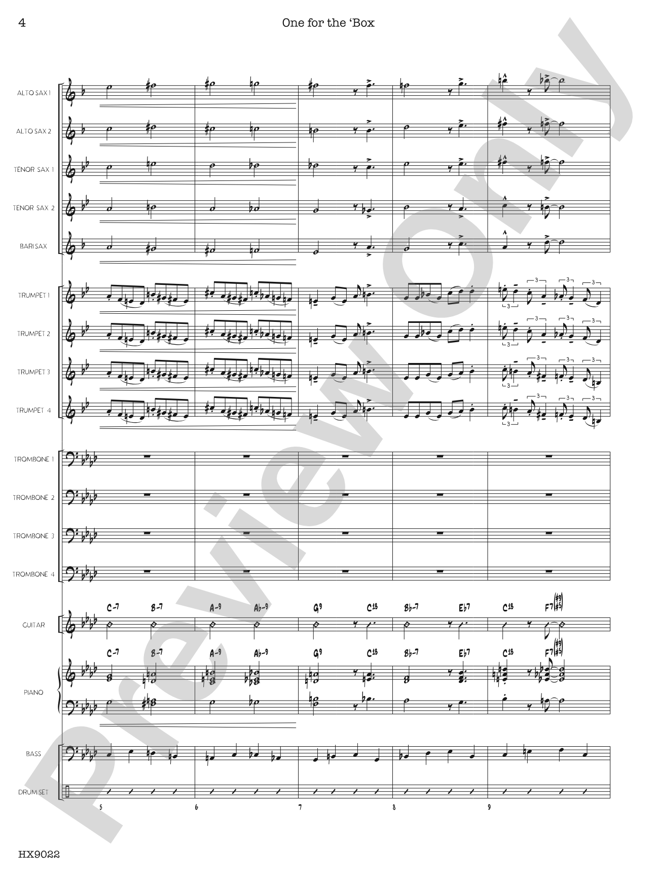 One for the 'Box: Jazz Ensemble Conductor Score & Parts