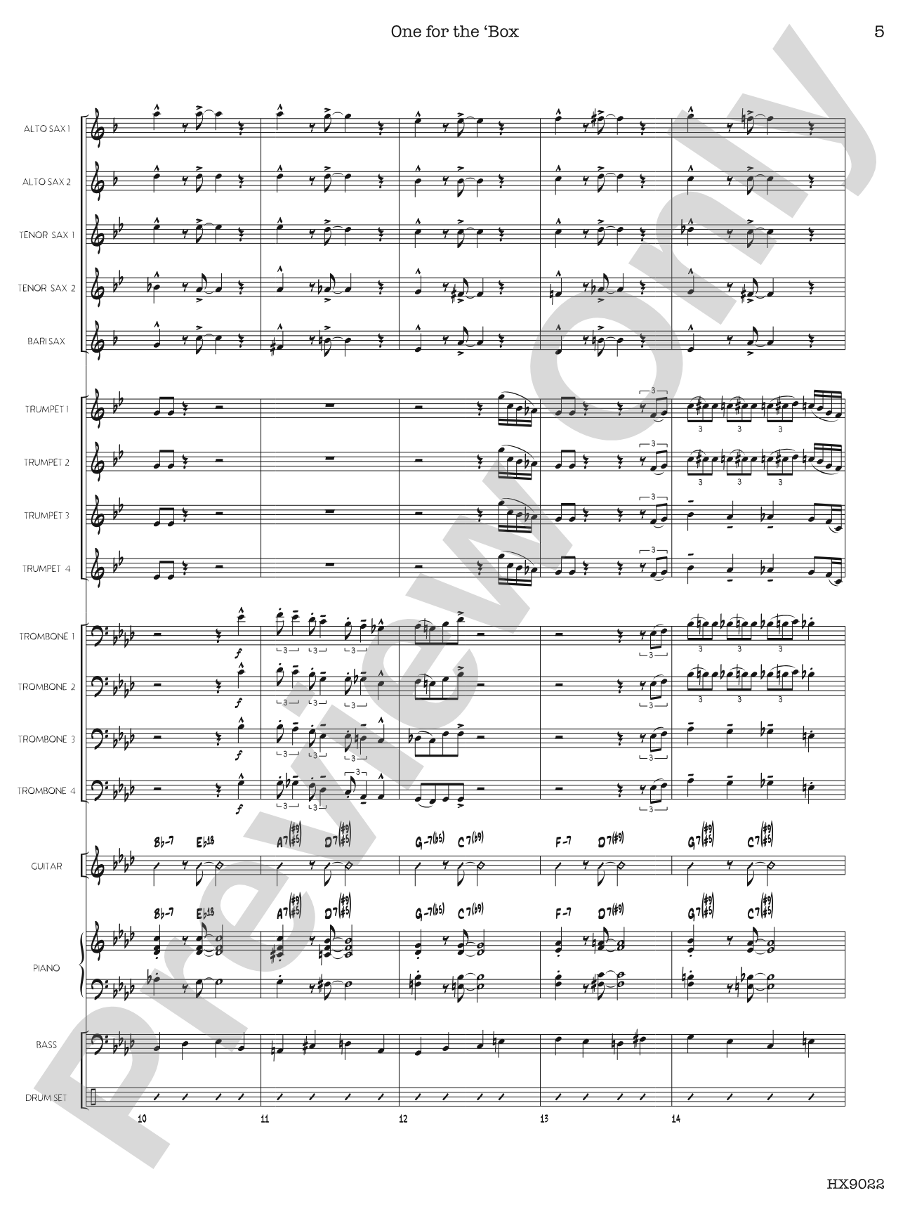 One for the 'Box: Jazz Ensemble Conductor Score & Parts