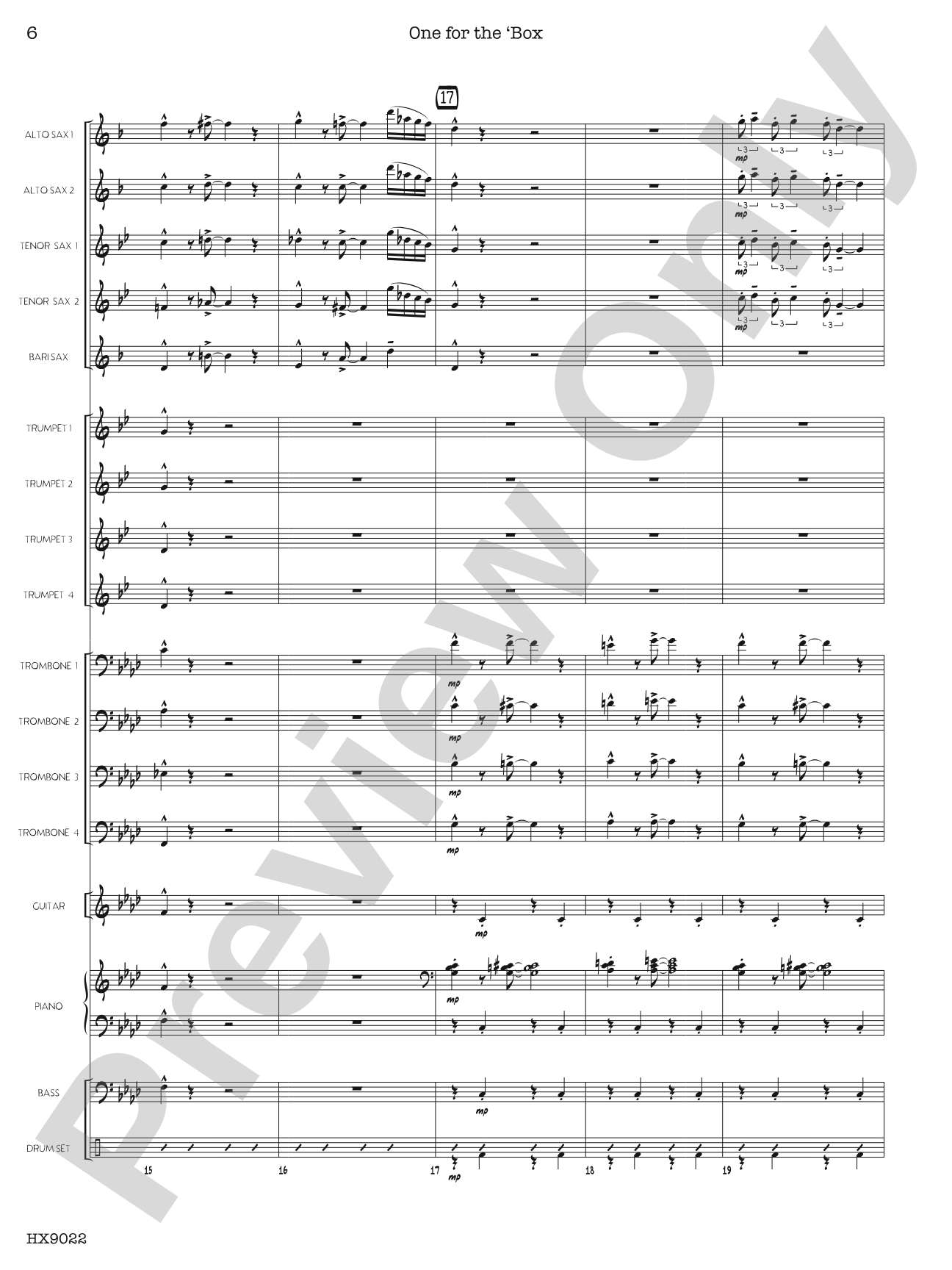 One for the 'Box: Jazz Ensemble Conductor Score & Parts