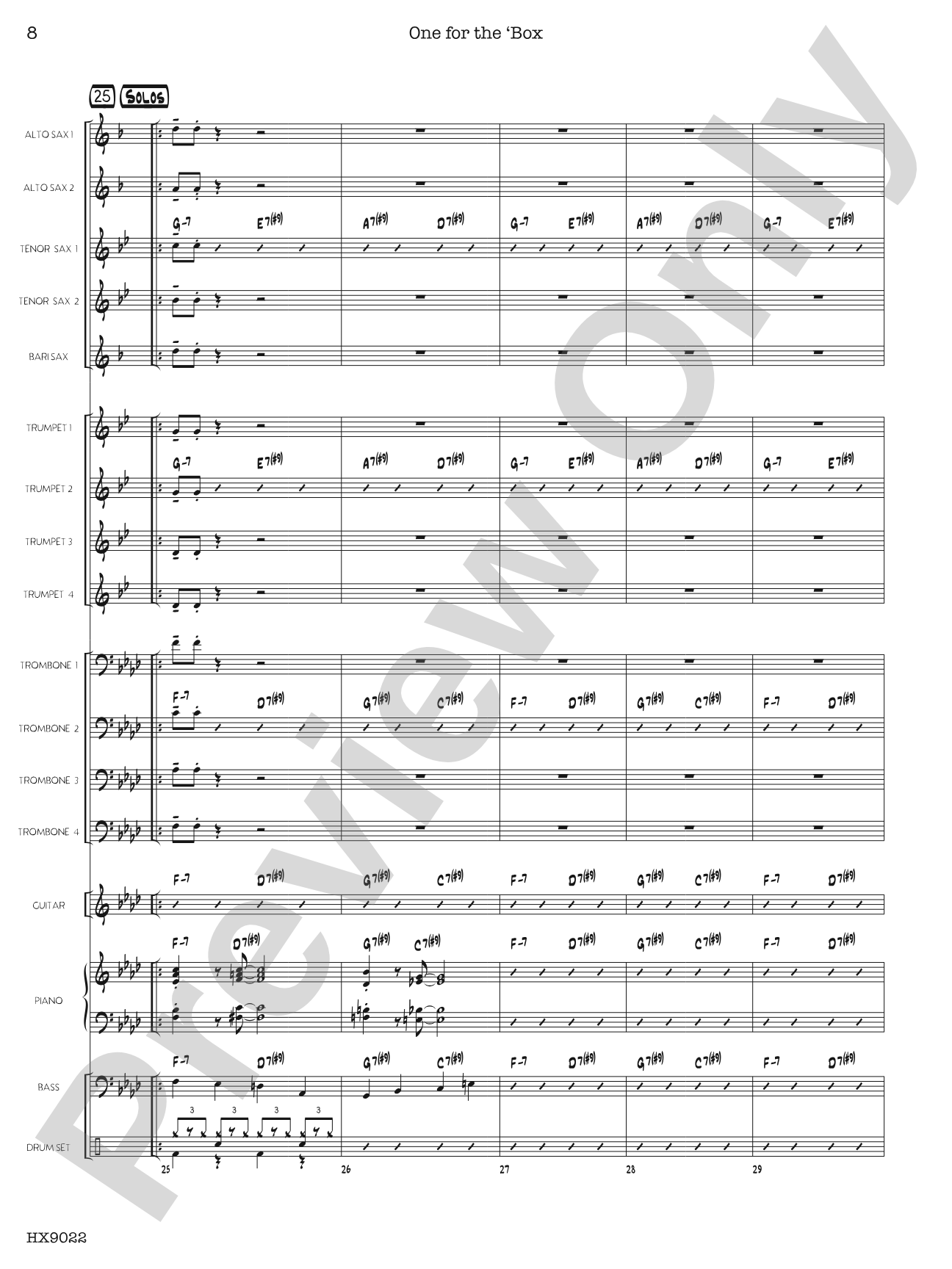 One for the 'Box: Jazz Ensemble Conductor Score & Parts