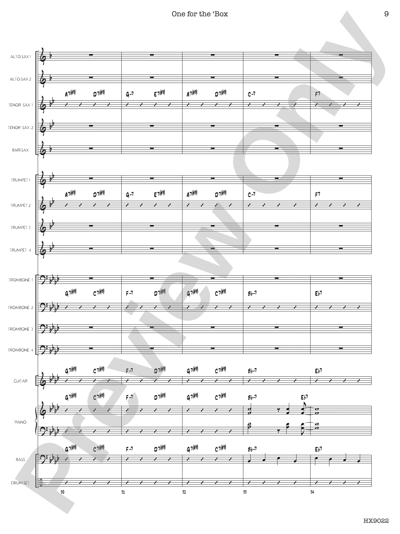 One for the 'Box: Jazz Ensemble Conductor Score & Parts