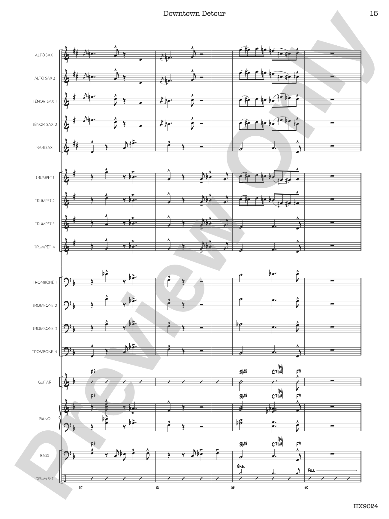 Downtown Detour: Jazz Ensemble Conductor Score & Parts
