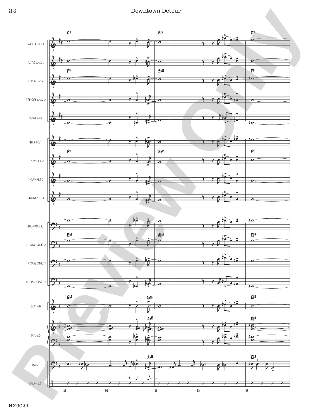Downtown Detour: Jazz Ensemble Conductor Score & Parts