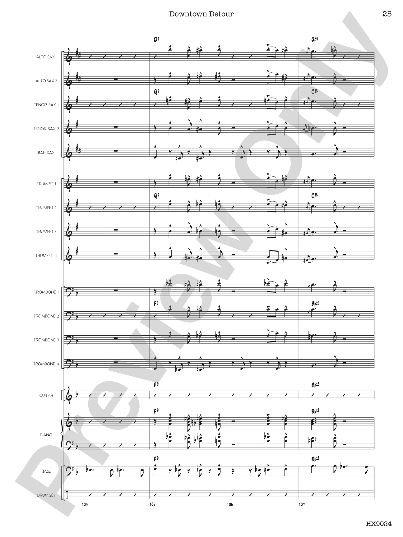 Downtown Detour: Jazz Ensemble Conductor Score & Parts